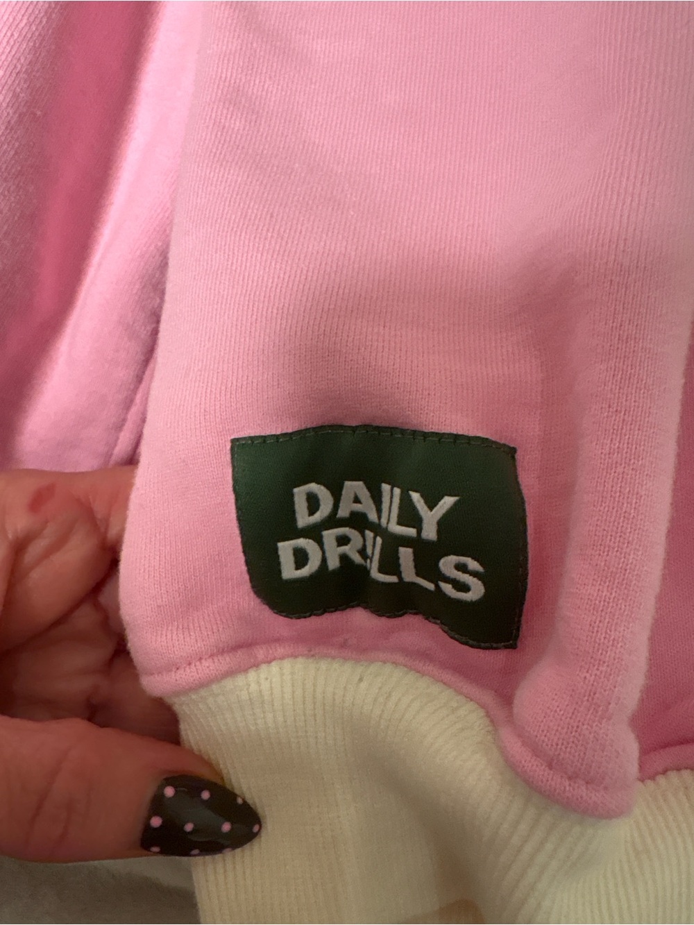 Daily Drills Pink & White Crewneck Sweatshirt - Picture 7 of 7